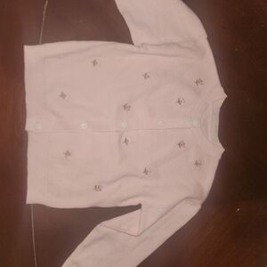 Pink Embroidered Flower Knit Cardigan Toddler 3T